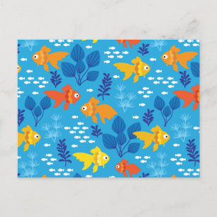 Carte Postale Poisson d'or dans l'aquarium