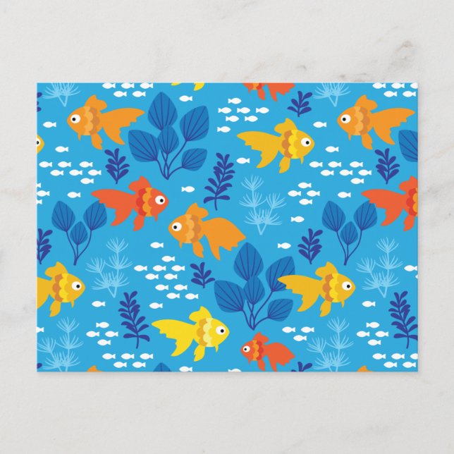 Carte Postale Poisson d'or dans l'aquarium (Devant)