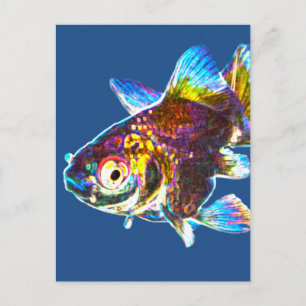 Carte Postale Poisson d'or Disco