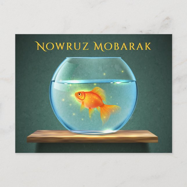 Carte Postale Poisson d'or Nowruz Mobarak au Bowl (Devant)