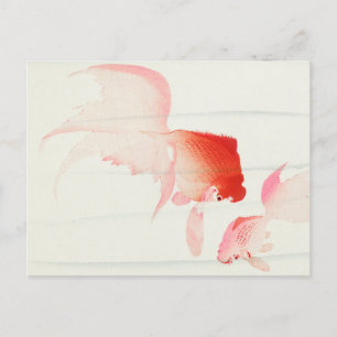 Carte Postale Poisson d'or peint par Ohara Koson