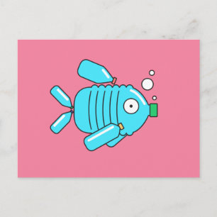 Carte Postale Poisson en plastique // Sensibilisation au changem
