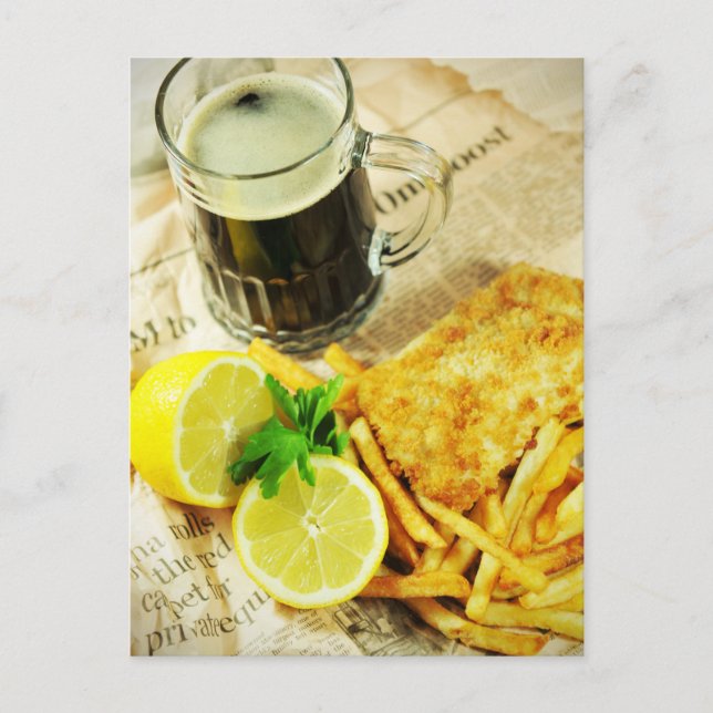 Carte Postale Poisson et frites (Devant)