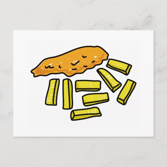 Carte Postale poisson et jetons (Devant)