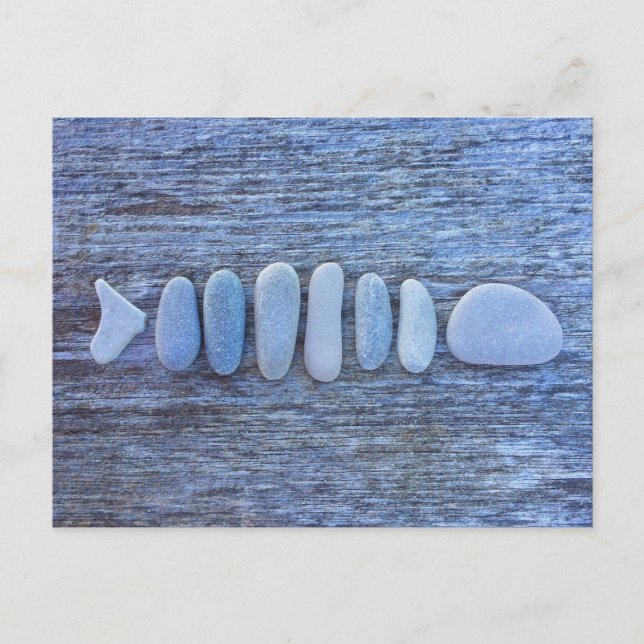 Carte Postale Poisson Formé Rock Art (Devant)