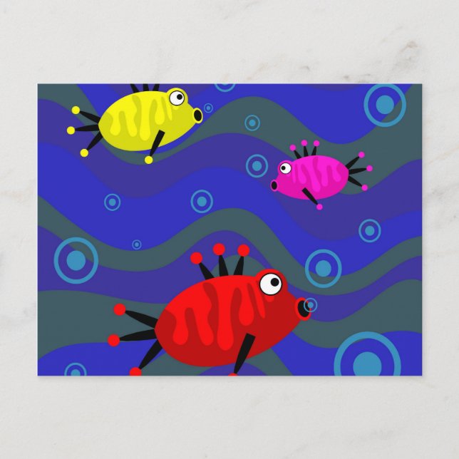 Carte Postale Poisson funky (Devant)
