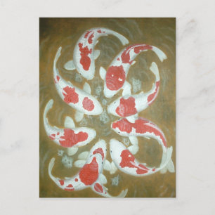 CARTE POSTALE POISSON KOI