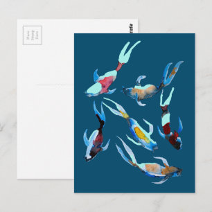 Carte Postale Poisson koï aquarelle