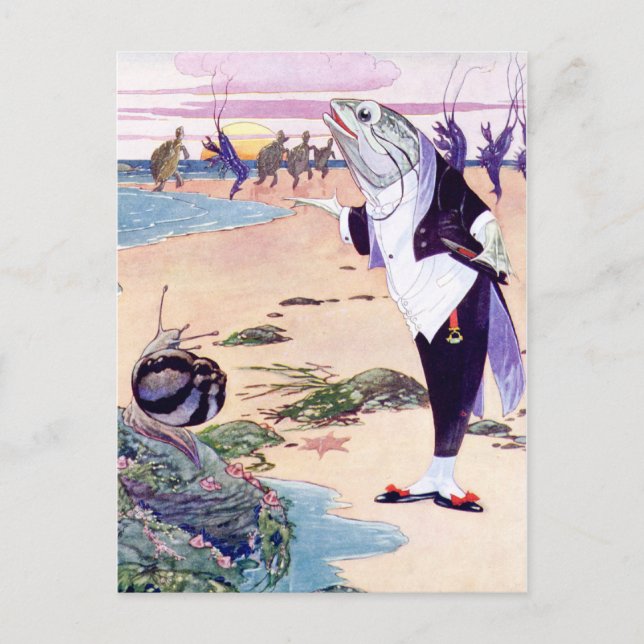 Carte Postale Poisson Maitre'D au homard Quadrille (Devant)