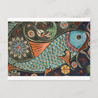 Carte Postale Poisson mosaïque