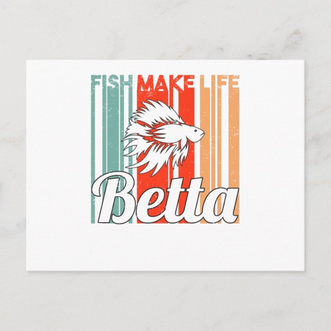 Carte Postale Poisson Ornemental Lutter Poisson Betta Aquarium R (Devant)