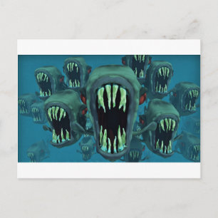 Carte Postale Poisson Piranhas Personnaliser Anniversaires