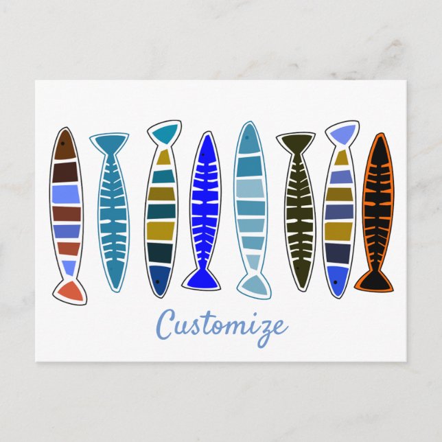 Carte Postale Poisson rayé multicolore Thunder_Cove (Devant)