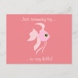 Carte Postale Poisson rose mignon