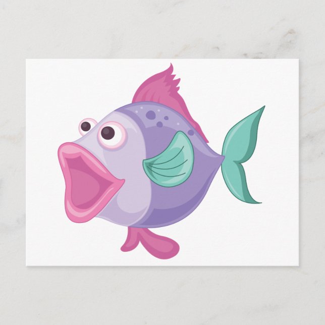 Carte Postale Poisson tropical isolé sur blanc (Devant)