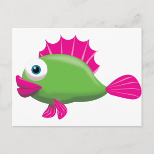 CARTE POSTALE POISSON VERT
