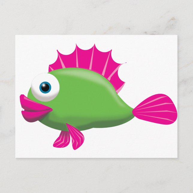 CARTE POSTALE POISSON VERT (Devant)