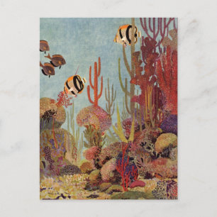 Carte Postale Poissons-anges en corail, poissons tropicaux Vinta