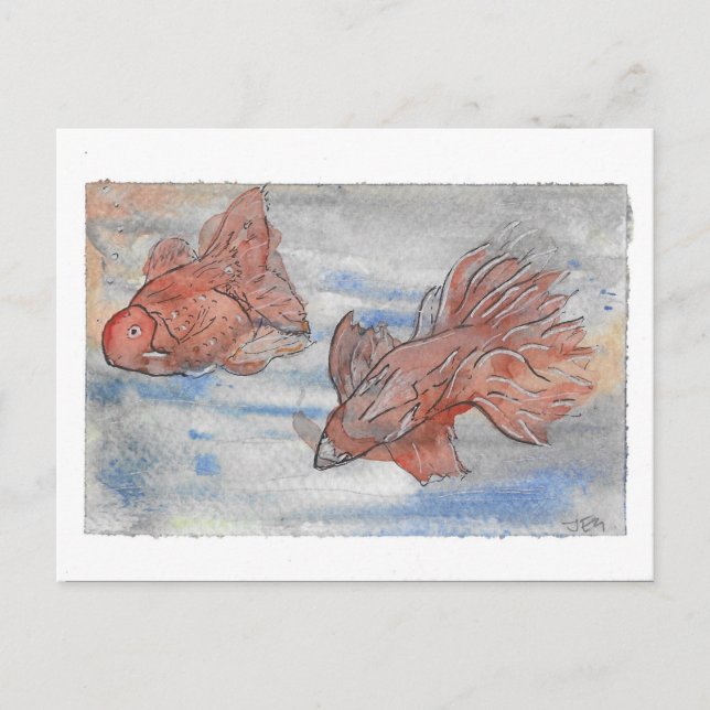 Carte Postale Poissons chics (Devant)
