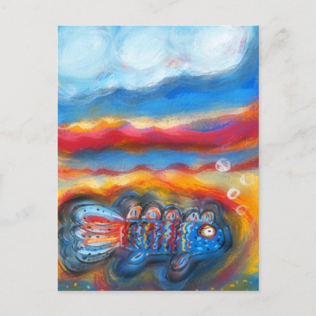 Carte Postale Poissons en mer (Devant)