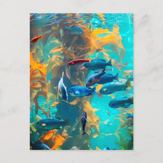 Carte Postale Poissons et algues
