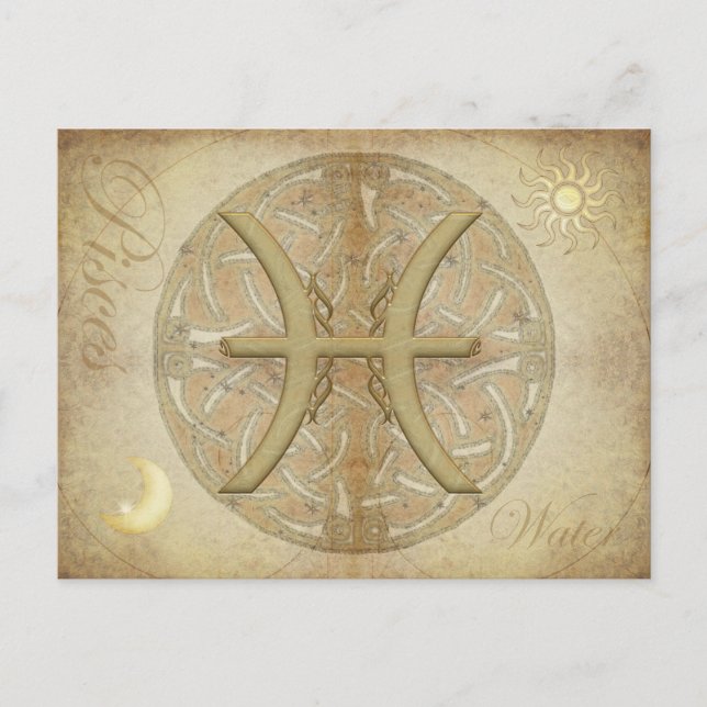 Carte postale Poissons Zodiac (Devant)