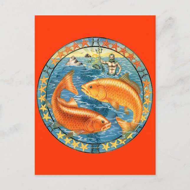 Carte Postale Poissons Zodiac - Customisez-le ! (Devant)