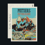 Carte Postale Poitiers France vue sur le futuroscope<br><div class="desc">Pour tous les Poitiers et les amoureux du Futuroscope ou pour ceux qui aiment partager leurs voyages avec leurs amis. Carte postale rétro avec vue sur le parc du Futuroscope,  illustration France.</div>