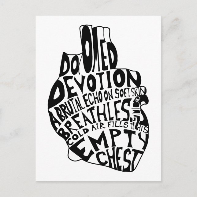 Carte Postale poitrine vide : cœur anatomique (Devant)