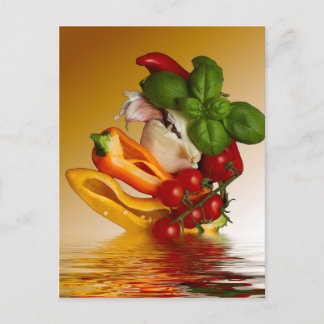 Carte Postale Poivrons Basil Tomates Ail