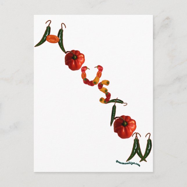 Carte Postale Poivrons de Houston Chili (Devant)