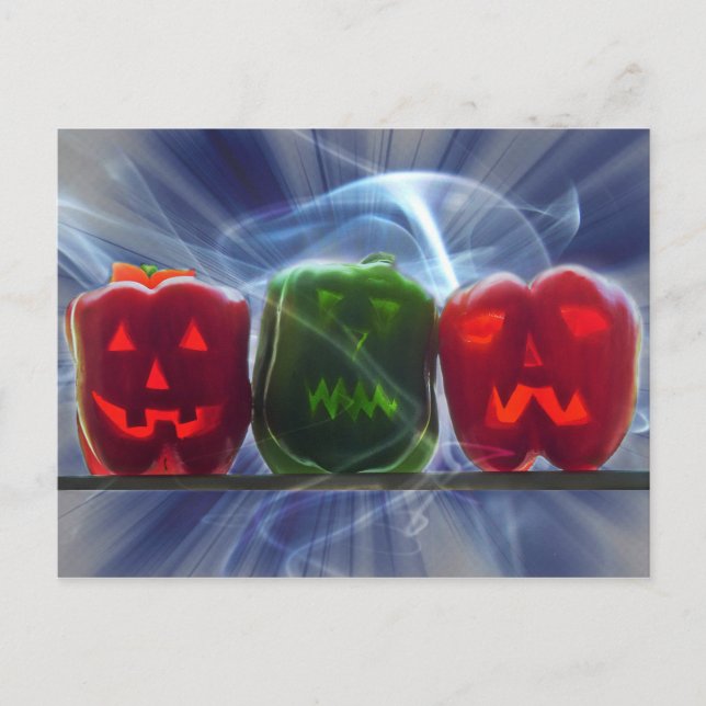 Carte Postale Poivrons Jack O Lantern (Devant)