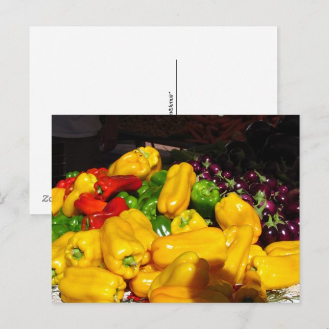 Carte postale - Poivrons jaunes (Devant / Derrière)