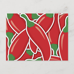 Carte Postale Poivrons rouges funky