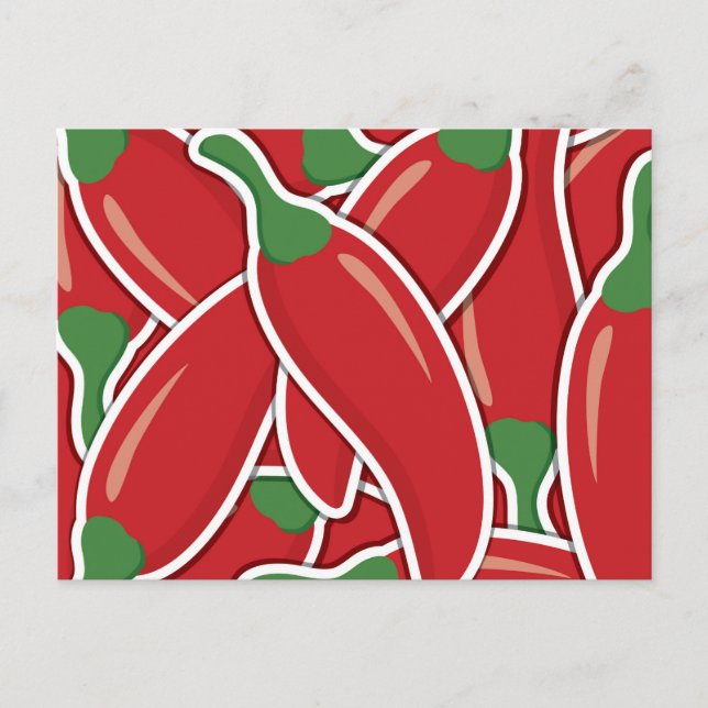 Carte Postale Poivrons rouges funky (Devant)