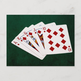 Carte Postale Poker Hands - Brosse Royale - Costume Diamants