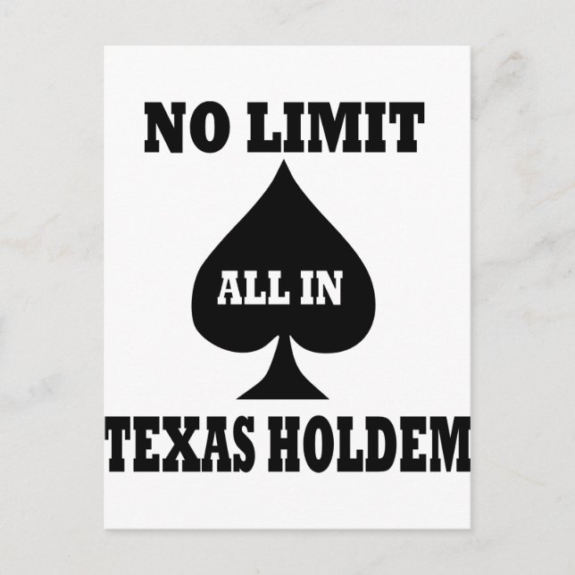 Carte Postale Poker - Texas Holdem (Devant)