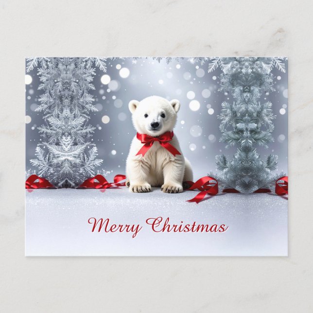 Carte Postale Polar Bear Christmas Holiday Postcard (Devant)