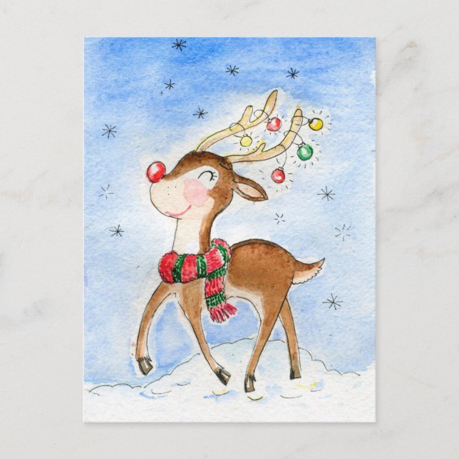 Carte Postale Pôle Nord Reindeer (Devant)