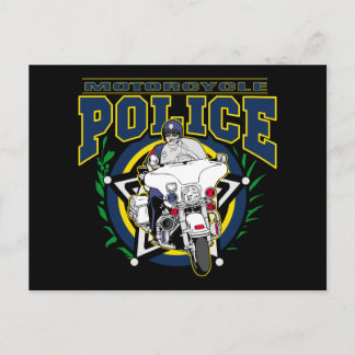 Carte Postale Police à moto