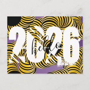 Carte Postale Police de caractères gras tripante du Nouvel An 20