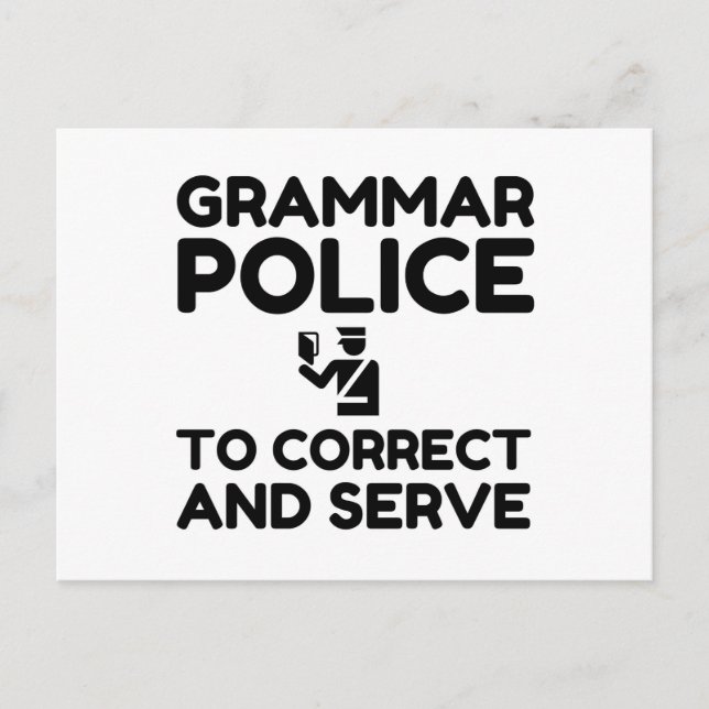 Carte Postale Police De Grammaire Pour Corriger Et Servir Drôle (Devant)