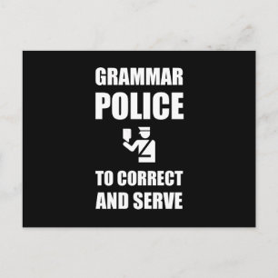 Carte Postale Police De Grammaire Pour Corriger Et Servir Drôle