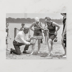 Carte Postale Police de la Plage, 1922. Photo ancienne