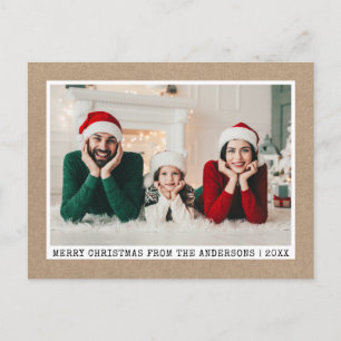 Carte Postale Police de machine à écrire tendance minimaliste Kr