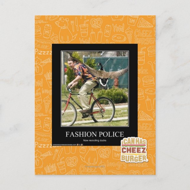 Carte Postale Police de mode (Devant)