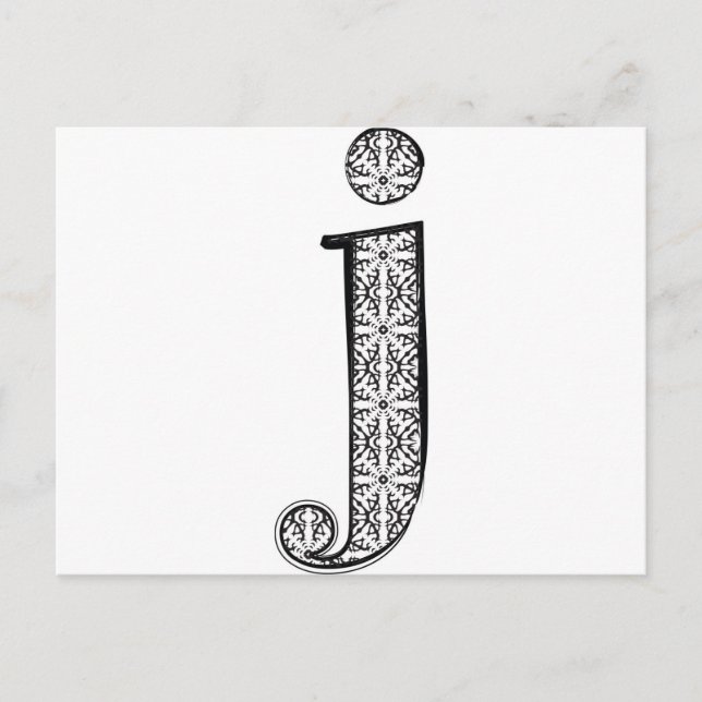 Carte Postale Police de mode, Lettre j (Devant)