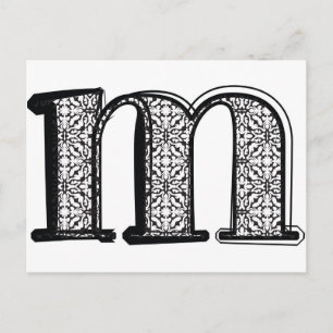 Carte Postale Police de mode, Lettre m