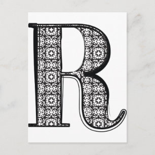 Carte Postale Police de mode, Lettre R