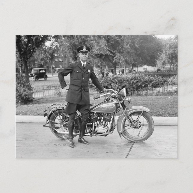 Carte Postale Policier à moto de D.C., 1932 (Devant)